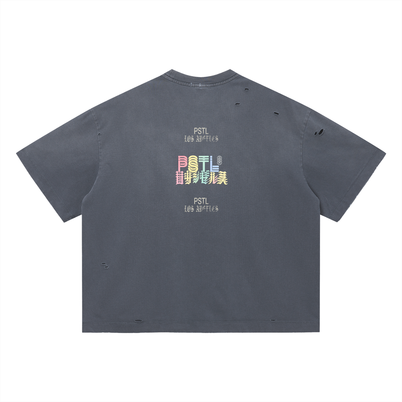 Vintage Washed Distressed Oversized Band tee Japanese text